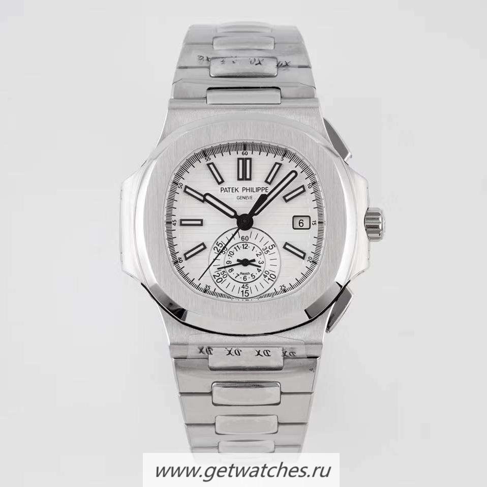 Replica Pat*k Phi1i*pe Nautilus Chrono 5980 3KF V2 SS White Dial CH28-520C